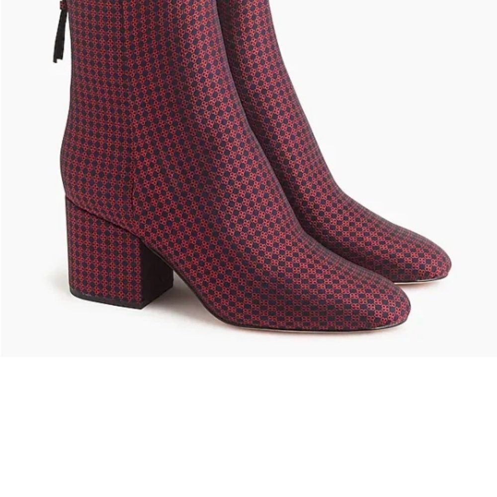 J.CREW rachel Sadie Ankle Boots Silk Tie Print Size 11